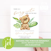 Load image into Gallery viewer, Cute Bear Watercolour Greenery Style Baby Shower Thank You Stickers Favour Stickers
