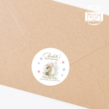 Load image into Gallery viewer, Cute Bunny with Butterfly Baby Shower Thank You Stickers Favour Stickers
