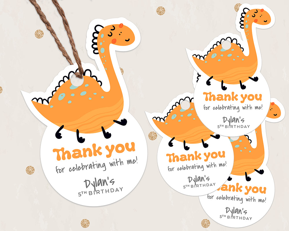 Personalised Dinosaur Party Favour Gift Tags
