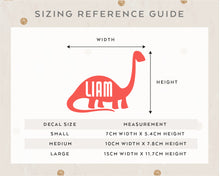 Load image into Gallery viewer, Personalised Dinosaur Name Permanent Vinyl Stickers
