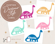 Load image into Gallery viewer, Personalised Dinosaur Name Permanent Vinyl Stickers
