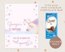 Load image into Gallery viewer, 8pcs Dreamy Unicorn Style Chocolate Wrapper, Aldi Chocolate Wrappers
