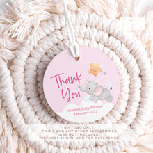 Load image into Gallery viewer, Baby Elephant Baby Shower Round Party Favour Tags
