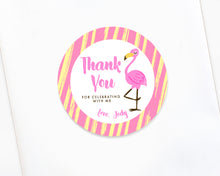 Load image into Gallery viewer, Pink Flamingo Birthday Party Stickers
