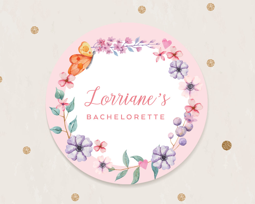 Floral Style Wedding Hen's Party Stickers