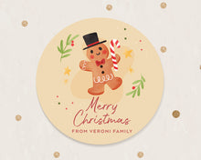 Load image into Gallery viewer, Personalised Christmas Watercolour Gingerbread Man Illustration Stickers
