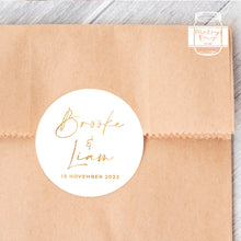 Load image into Gallery viewer, Minimalist Style Wedding Gold Foil Stickers Favours Stickers
