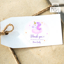 Load image into Gallery viewer, Personalised Cute Unicorn Watercolour Style Birthday Party Stickers
