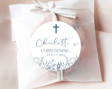 Load image into Gallery viewer, Hand Drawn Floral Style Christening Stickers Baptism Stickers Thank You Stickers
