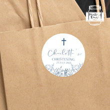 Load image into Gallery viewer, Hand Drawn Floral Style Christening Stickers Baptism Stickers Thank You Stickers
