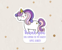 Load image into Gallery viewer, Cute Unicorn Birthday Party Stickers Goodies Bag Stickers Kiss Cut Style
