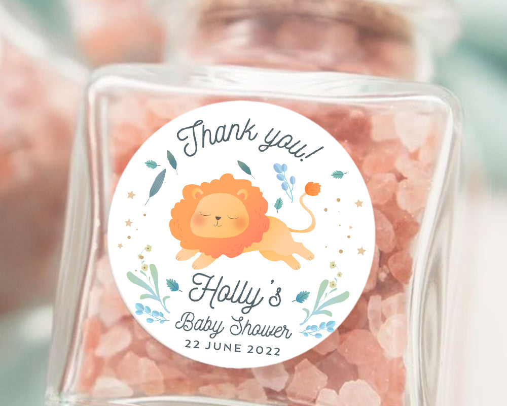 Cute Baby Lion Baby Shower Thank You Stickers Favour Stickers
