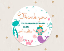 Load image into Gallery viewer, Mermaid Style Birthday Party Stickers, Candy Bag Stickers, Party Favour Stickers
