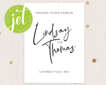 Load image into Gallery viewer, Minimalist Style Wedding Welcome Sign Template Printable Sign, Print It Yourself Elegant Wedding Sign

