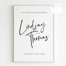 Load image into Gallery viewer, Minimalist Style Wedding Welcome Sign Template Printable Sign, Print It Yourself Elegant Wedding Sign

