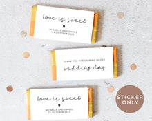 Load image into Gallery viewer, 8pcs &quot;Love is Sweet&quot; Personalised Minimalist Style Chocolate Wrapper, Aldi Chocolate Wrappers, Minimalist Candy Bars Wrappers
