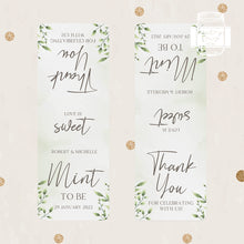 Load image into Gallery viewer, *Sticker Only* Mint to Be Wedding Favours Greenery Style Tic Tac Stickers
