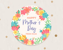 Load image into Gallery viewer, Personalised Happy Mother&#39;s Day Colourful Floral Style Gift Stickers
