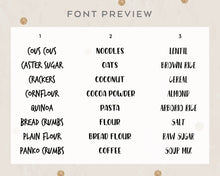 Load image into Gallery viewer, Personalised Pantry Labels Lettering Vinyl Style
