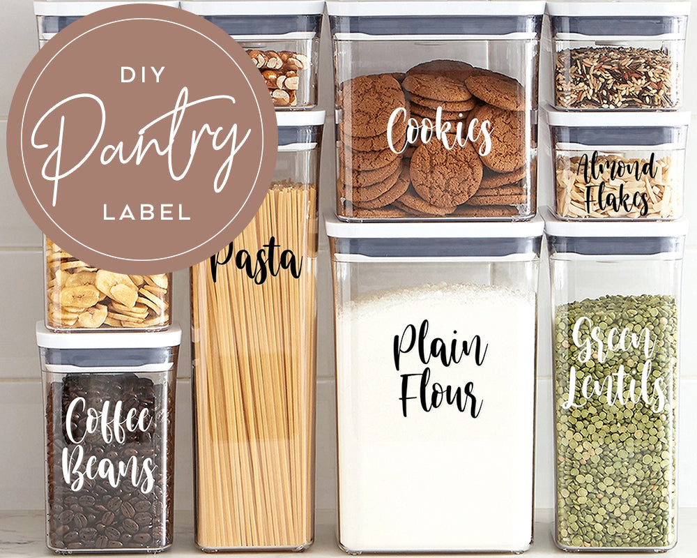 Personalised Pantry Labels Lettering Vinyl Style