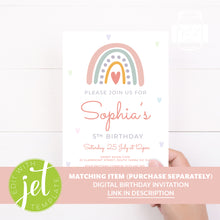 Load image into Gallery viewer, Pastel Rainbow Themed Birthday Party Stickers
