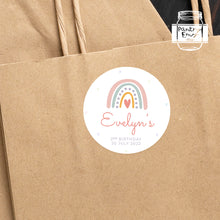 Load image into Gallery viewer, Pastel Rainbow Themed Birthday Party Stickers

