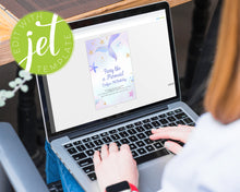 Load image into Gallery viewer, Mermaid Birthday Invitation Instant Printable Invitation, Dreamy Mermaid Print It Yourself Mermaid Party Birthday Invite, Mermaid Invitation
