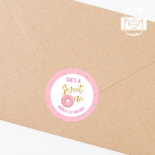 Load image into Gallery viewer, Sweet One Doughnut Style Birthday Party Stickers
