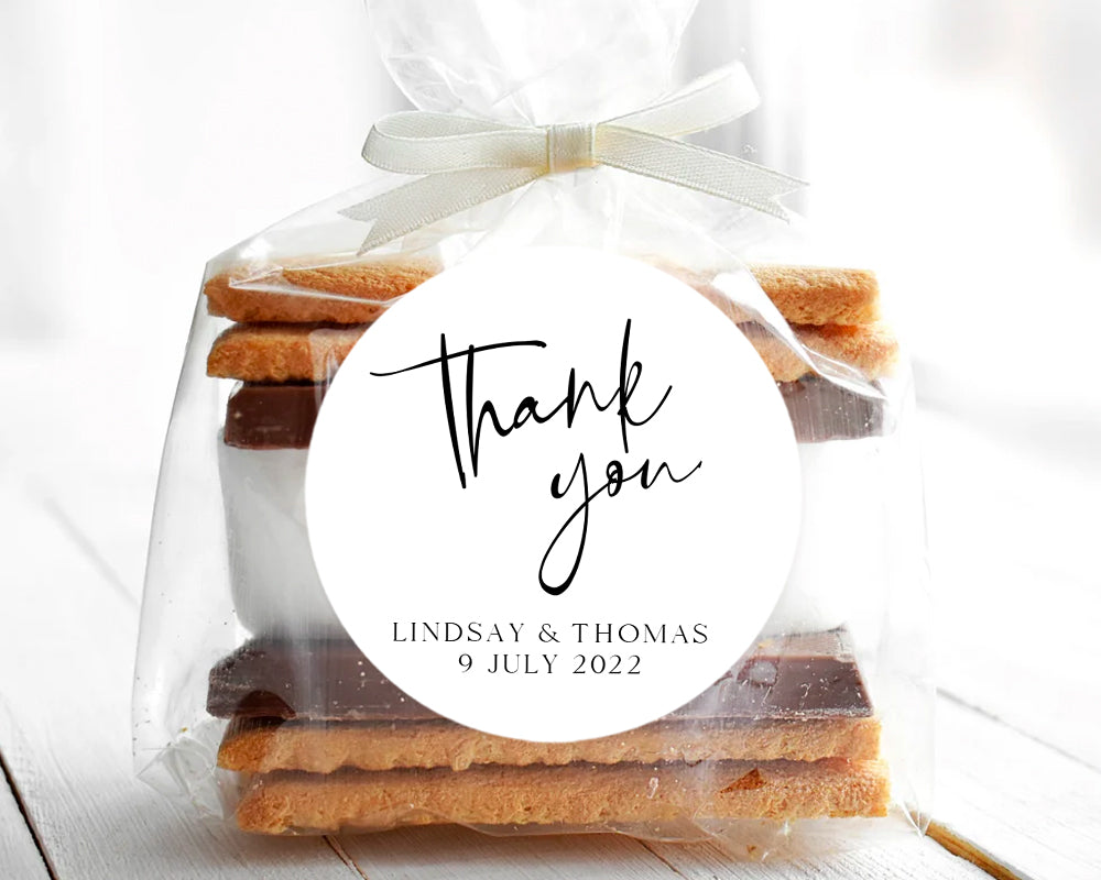 Thank You Wedding Minimalist Style Wedding Thank You Stickers Favours Stickers