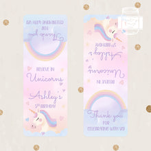 Load image into Gallery viewer, *Sticker Only* Unicorn Party Tic Tac Stickers Unicorn Party Stickers
