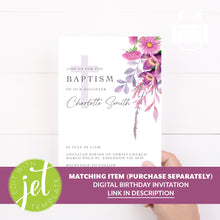 Load image into Gallery viewer, Watercolour Violet Floral Style Christening Baptism Stickers Favour Stickers
