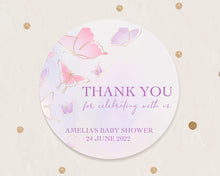 Load image into Gallery viewer, Elegant Butterfly Baby Shower Thank You Stickers Favour Stickers

