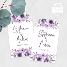 Load image into Gallery viewer, Violet Floral Wedding Favour Tags Party Favour Gift Tags
