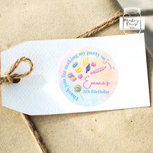 Load image into Gallery viewer, Watercolour Candy Style Birthday Party Stickers, Girls&#39; Party Stickers
