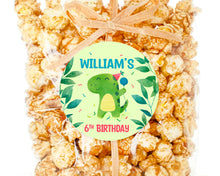 Load image into Gallery viewer, Watercolour T-Rex Dinosaur Kids Birthday Party Stickers
