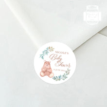 Load image into Gallery viewer, Cute Bear Greenery Style Baby Shower Thank You Stickers Favour Stickers
