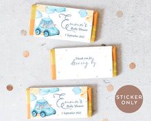 Load image into Gallery viewer, 8pcs Personalised Blue Car Style Chocolate Wrapper, Aldi Chocolate Wrappers, Baby Shower Party Candy Bars Wrappers
