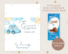 Load image into Gallery viewer, 8pcs Personalised Blue Car Style Chocolate Wrapper, Aldi Chocolate Wrappers, Baby Shower Party Candy Bars Wrappers
