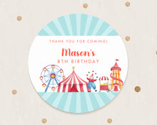Load image into Gallery viewer, Watercolour Circus Theme Stickers Kids Birthday Party Stickers
