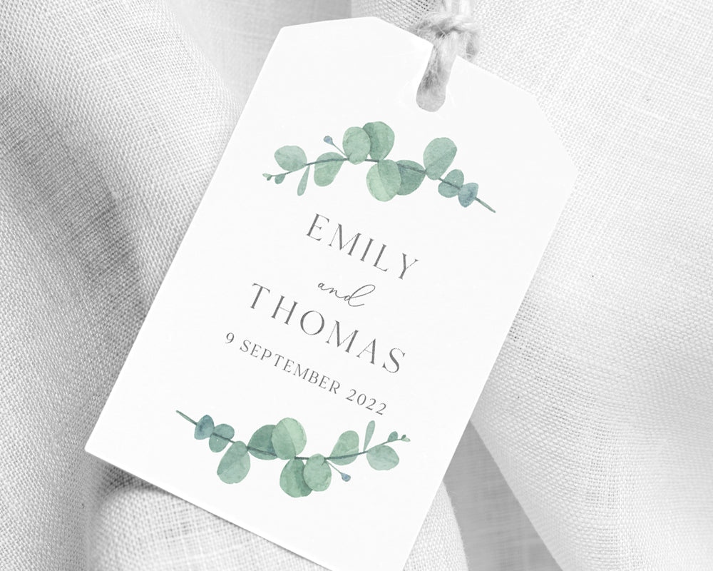 Wedding Favour Tags Eucalyptus Leaves Style Party Favour Gift Tags