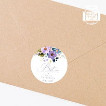 Load image into Gallery viewer, Watercolour Purple Floral Style Christening Baptism Stickers Favour Stickers
