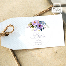 Load image into Gallery viewer, Watercolour Purple Floral Style Christening Baptism Stickers Favour Stickers

