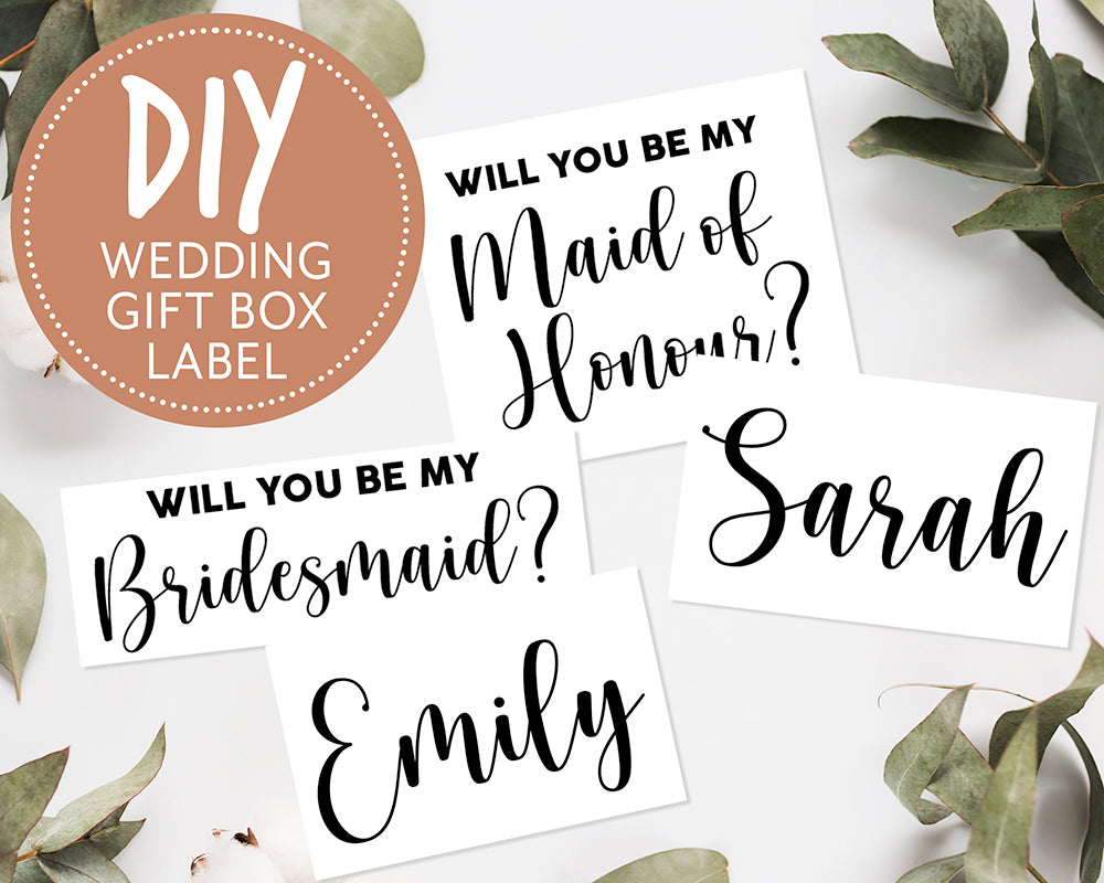 Will You be My Maid of Honour Bridesmaid Proposal Decals Stickers