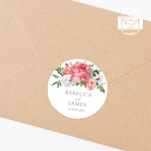 Load image into Gallery viewer, Rose Floral Style Wedding Thank You Stickers
