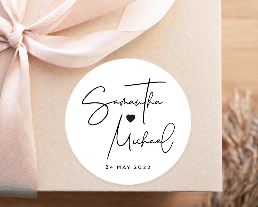 Elegant Minimalist Style Wedding Thank You Stickers