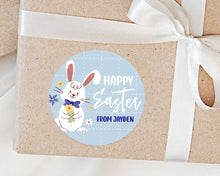 Load image into Gallery viewer, Personalised Cute Bunny with Bow Tie Easter Gift Stickers
