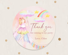 Load image into Gallery viewer, Watercolour Fairy Tale Style Birthday Party Stickers, Girls&#39; Party Stickers
