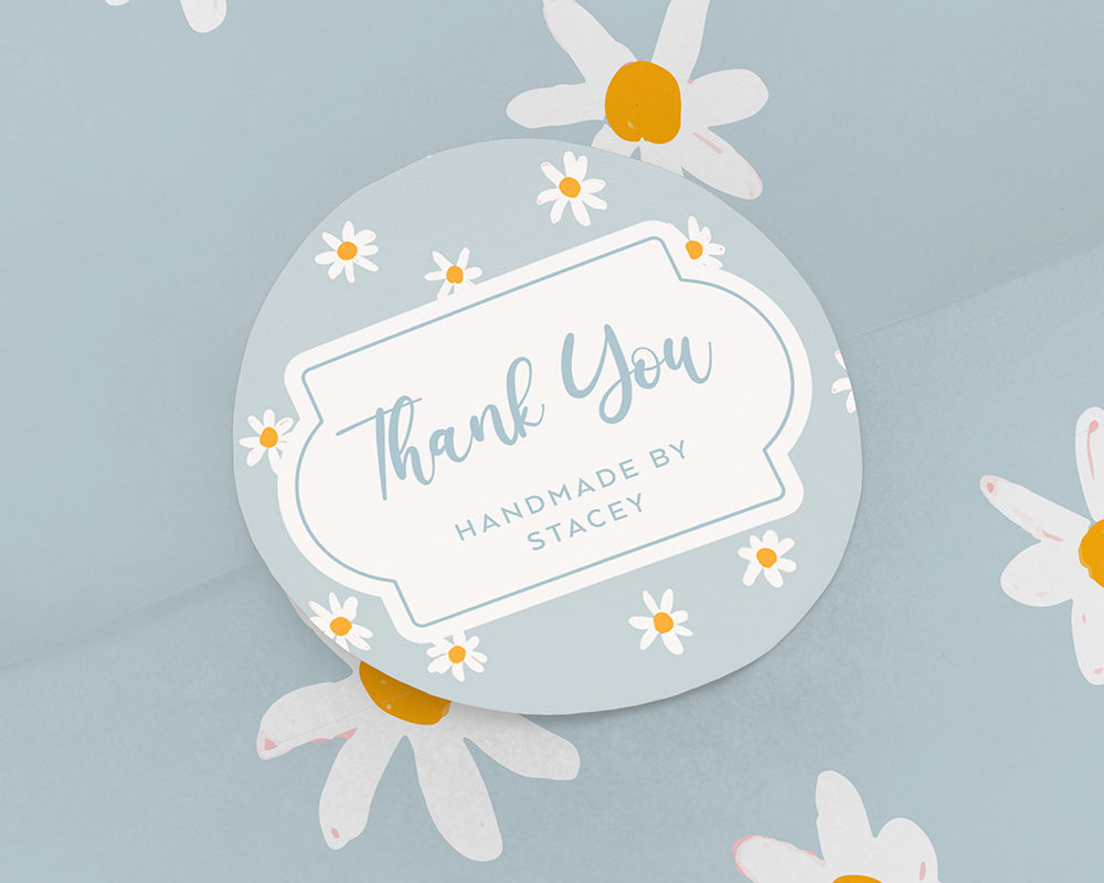 Daisy Style Thank You Stickers