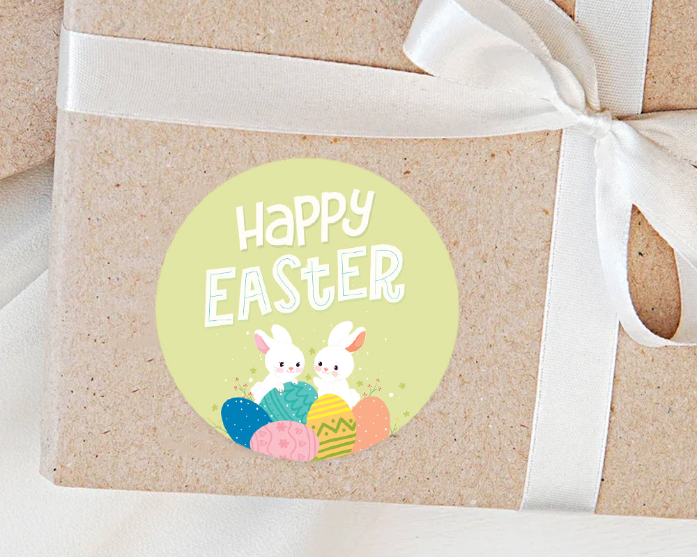 Cute Bunny Happy Easter Gift Stickers