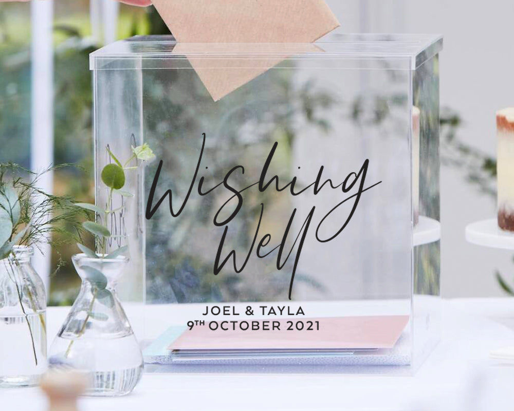 Custom Wedding Card and Wishes Well Decal, Wedding Sticker, Cards and Wishes Sticker